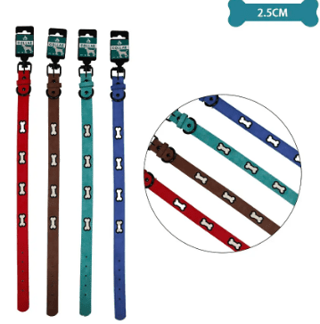 Collar PU con diseño hueso bordado 12pcs