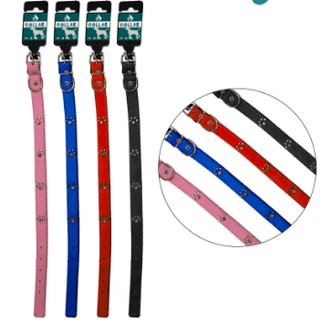 Collar PU con tachuelas de huella 12pcs